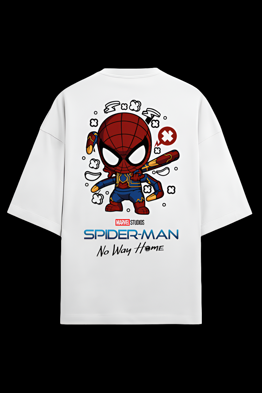 UT27 | Spider-Man: No Way Home Design | Unisex Terry Oversized Tee | White